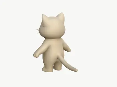 High-Quality Smiling Cartoon Cat 3D model