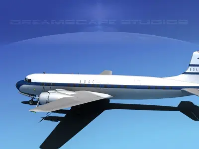 Douglas DC-7C BOAC 3D model