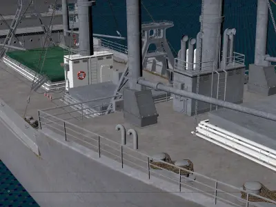 High detailed White Army Ship Scene - Model 3D model