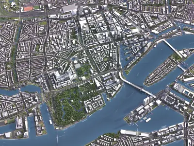 Rotterdam - 3D City Low-poly 3D model