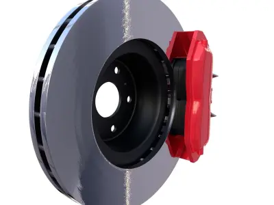 Tesla Ventilated Brake System Low-poly 3D model