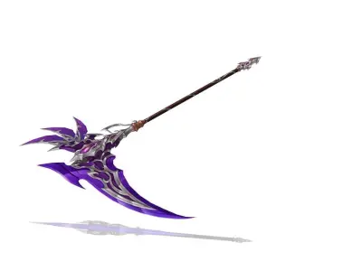 Elven Scythe Low-poly 3D model