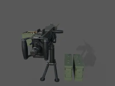 Heavy Machine Gun 3D model Low-poly 3D model
