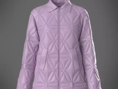 Quilted jacket women 3d model character clothes 3D model