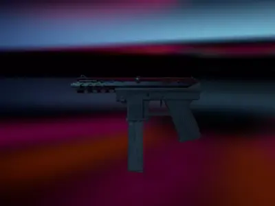 LOW POLY - Tec-9 Semi-Auto SMG Free low-poly 3D model