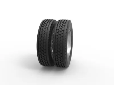 Rear custom wheel of semi truck Version 23 Scale 1 to 25 3D print model