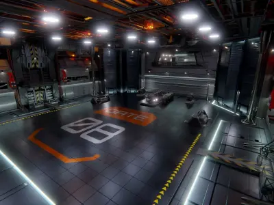 SCIFI HANGAR 3D model