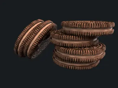 Oreo Cookie Free low-poly 3D model