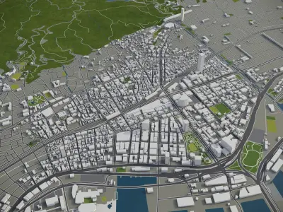 Kobe - city and surroundings 3D model