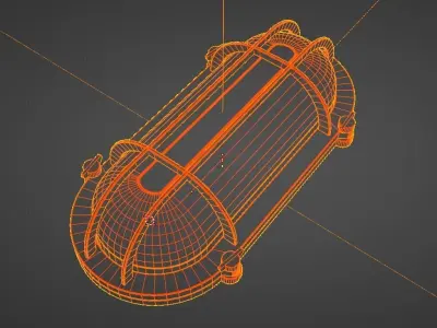 Bulkhead Light - Ship lamp for ceilings and walls Low-poly 3D model