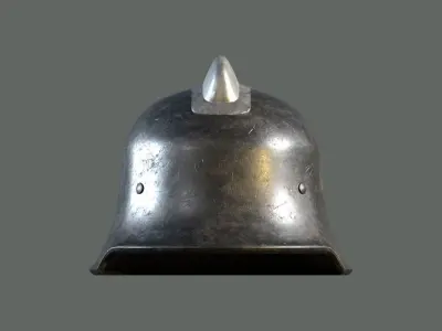 German firefighter Helmet Low-poly 3D model