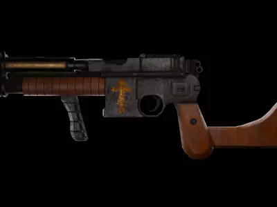 Steampunk Holy Mauser C96  Modular Weapon  Low-poly 3D model