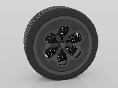 Sport wheel Free low-poly 3D model
