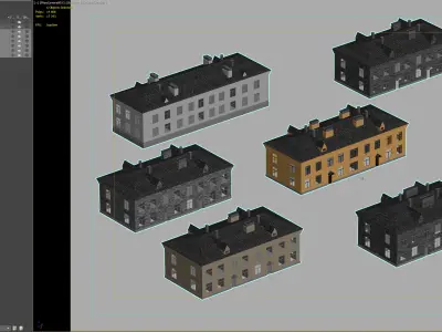 Soviet-style residential buildings pack 3D model
