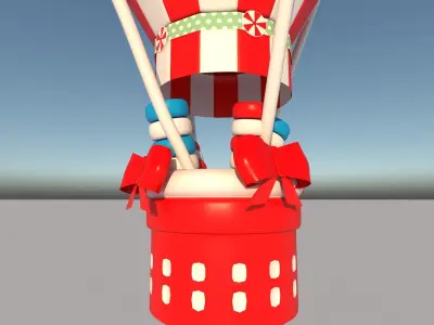 balloon 3D model hot air with stripes 3D model