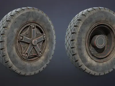 Truck Wheel 03 Kamaz-5320 Low-poly 3D model