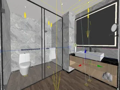 Modren Nordic Style Bathroom Design 3D model