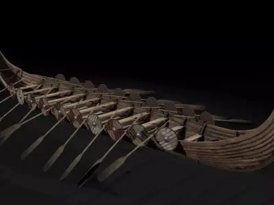 The Kvalsund vikings Ship Low-poly 3D model