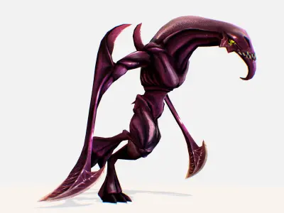 Animated Red Monster Goblin Troll Low-poly 3D model