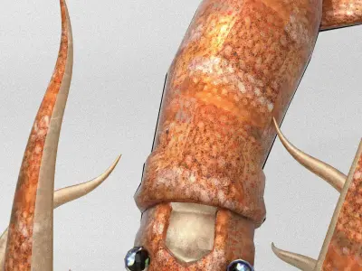 Squid octopus Low-poly 3D model