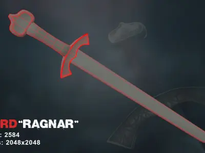 Sword Ragnar Low-poly 3D model