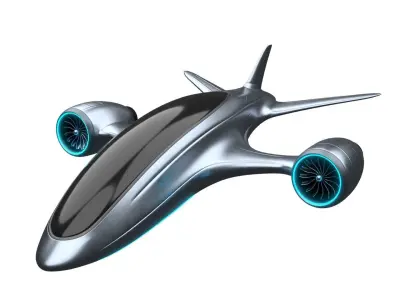 electric hybrid aircraft 3D model