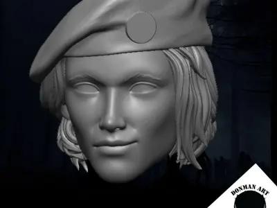 Jill The Zombie Slayer Head for 6 inch action figures 3D print model