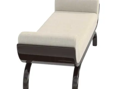 Custom made bench with curved arms 3D model