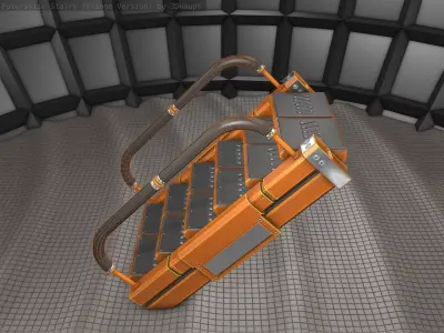 Sci-Fi Stairs - 6 - Orange Version Low-poly 3D model