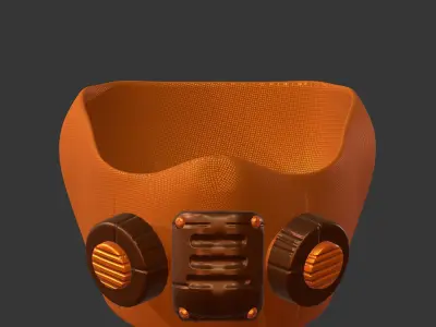 Gas mask helmet 3d model scifi Low-poly Low-poly 3D model