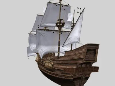Sailing warship 3D model