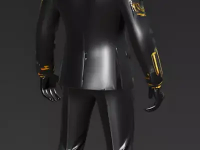 Cyber-Executive Character 3D Model Low-poly 3D model