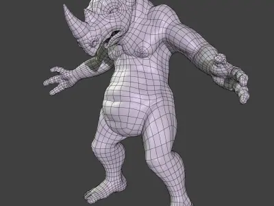 Rhino Mutant Warrior 3D model
