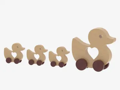 Wooden Toy Duck 3D model