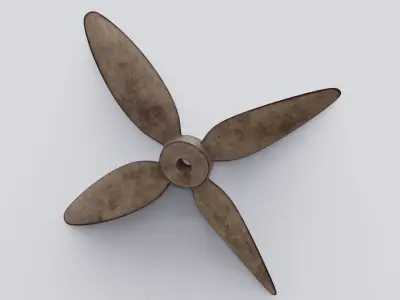 Wooden Fan 3D model Low-poly 3D model