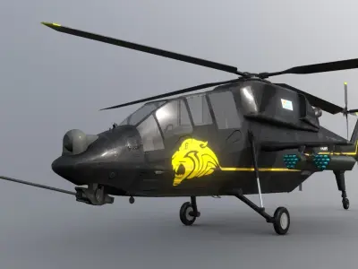 HAL Light Combat Helicopter LCH Low-poly 3D model