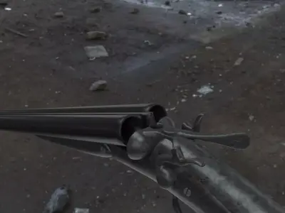 Double Shotgun Low-poly 3D model