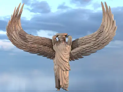 Angels renaissance wall mount statue 3D model