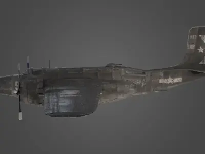 Douglas B-26 Invader Airplane Military 3d Model Low-poly 3D model