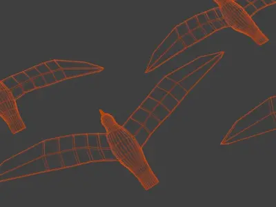 Background Birds Seagull Flock Animation V5 Low-poly 3D model