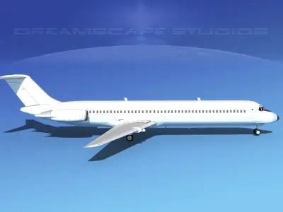 Douglas DC-9-50 Unmarked 1 3D model