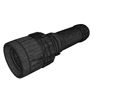 Sleek Black Tactical Flashlight 3D model