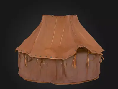 Large Medieval Camp Low-poly 3D model