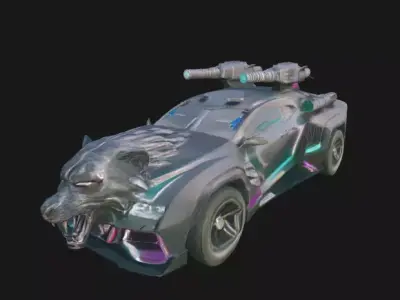 Tiger Head Weaponized Combat Vehicle 3D model