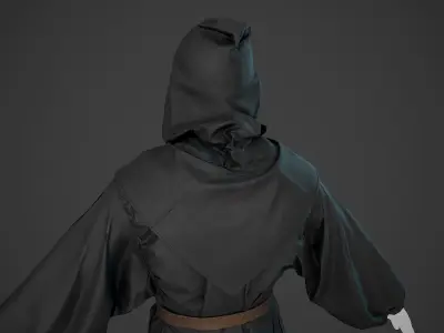 Black And Brown Medieval Outfit Low-poly 3D model