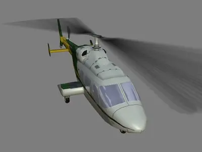 Bell 222 V1 Helicopter Low-poly 3D model