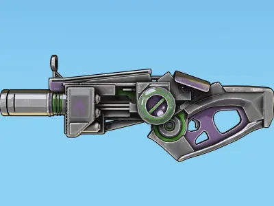 Sci-Fi Shotgun - Giant Shooter Low-poly 3D model
