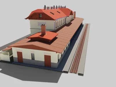 Eastern European Building 017 Low-poly 3D model