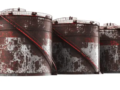 Detailed Apocalyptic Oil Storage 3D model