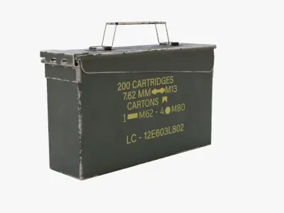 Ammo Can 3 Rusted 3D model